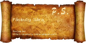 Páskuly Sára névjegykártya